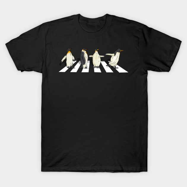 Waddle and Whisker Penguin Crossing Road, Tee for Penguin Aficionados T-Shirt by Northground